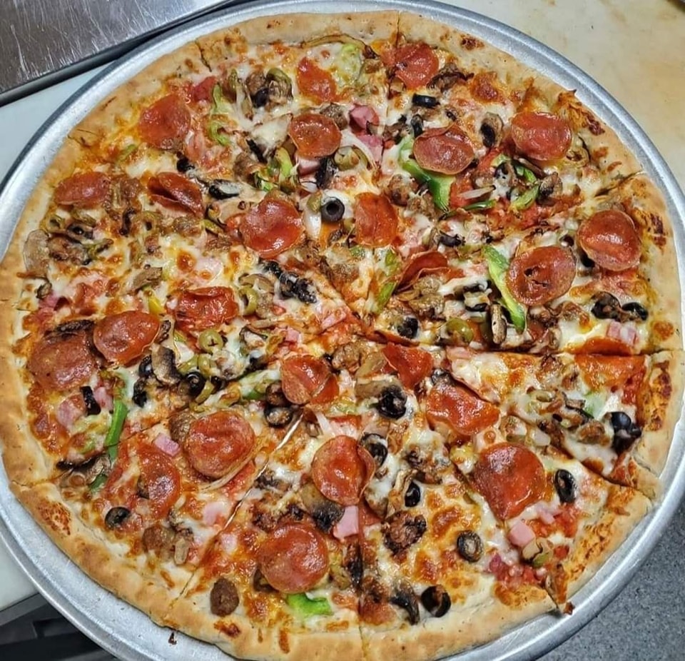 close up of a pizza